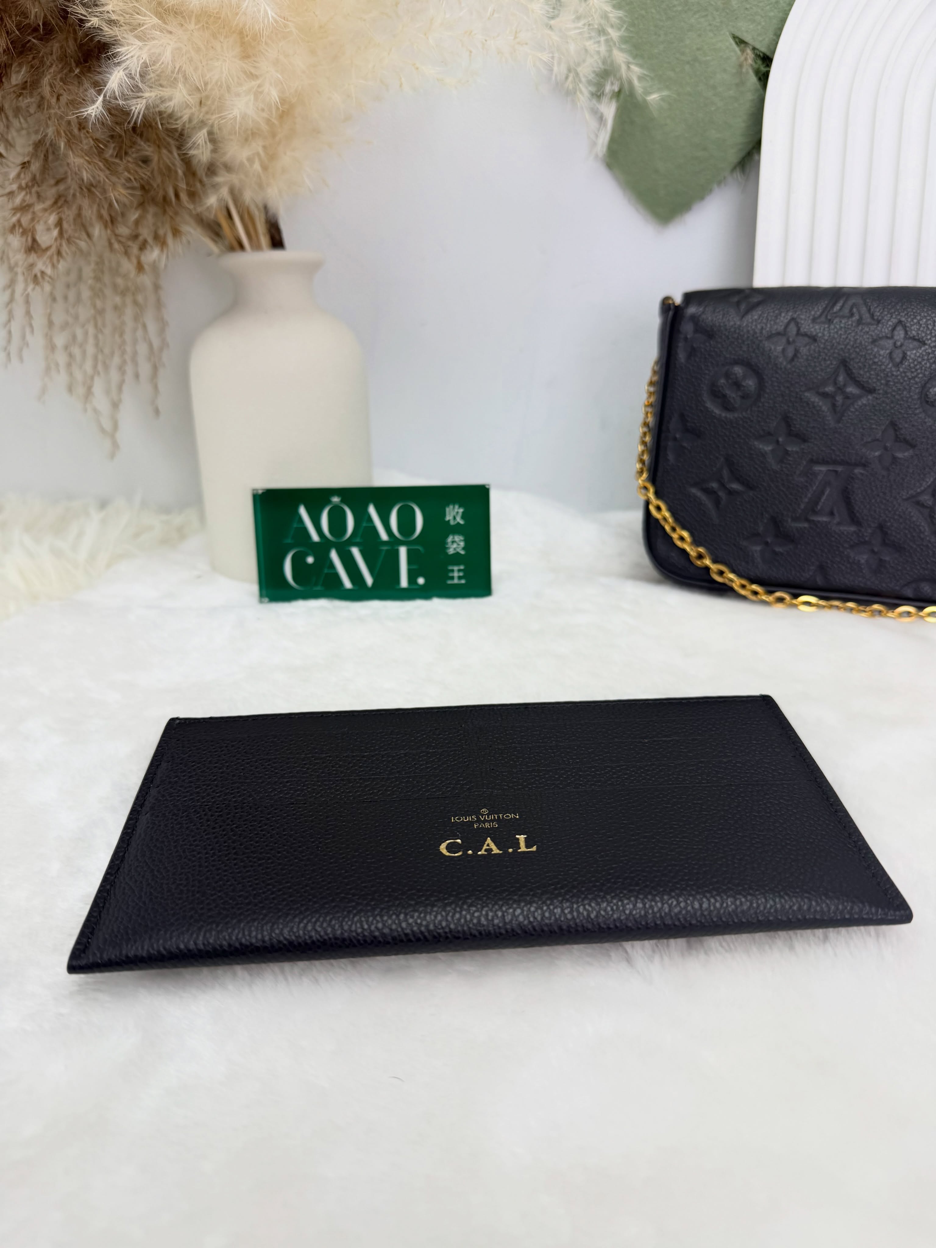 Lv👜 PRE OWNED 🛍️黑色壓紋三合一WOC 🖤有子袋  晶片款🖤 