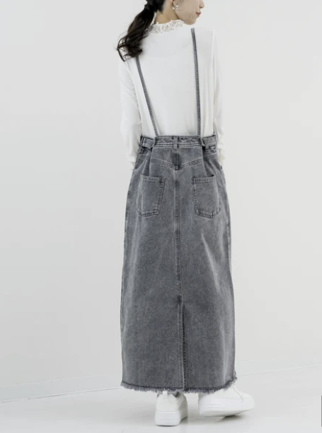 修長牛仔連身裙 - 2026 流行穿搭  牛仔連身裙 時尚穿搭 四季皆宜 成人休閒 日常穿搭 易於配搭 日本直送   #JP-I-260020