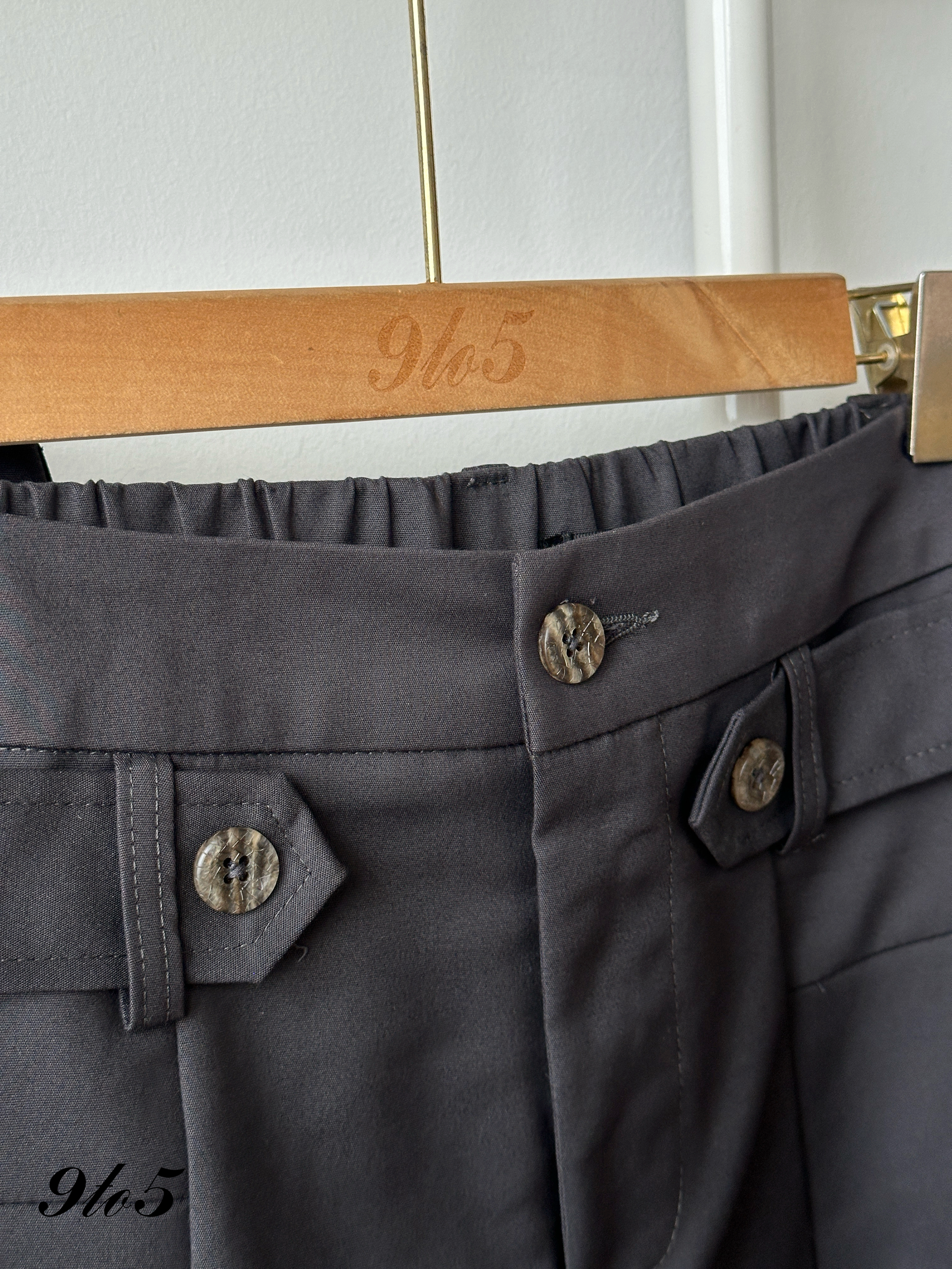 S1979 A Line Midi Skirt - Black & Grey