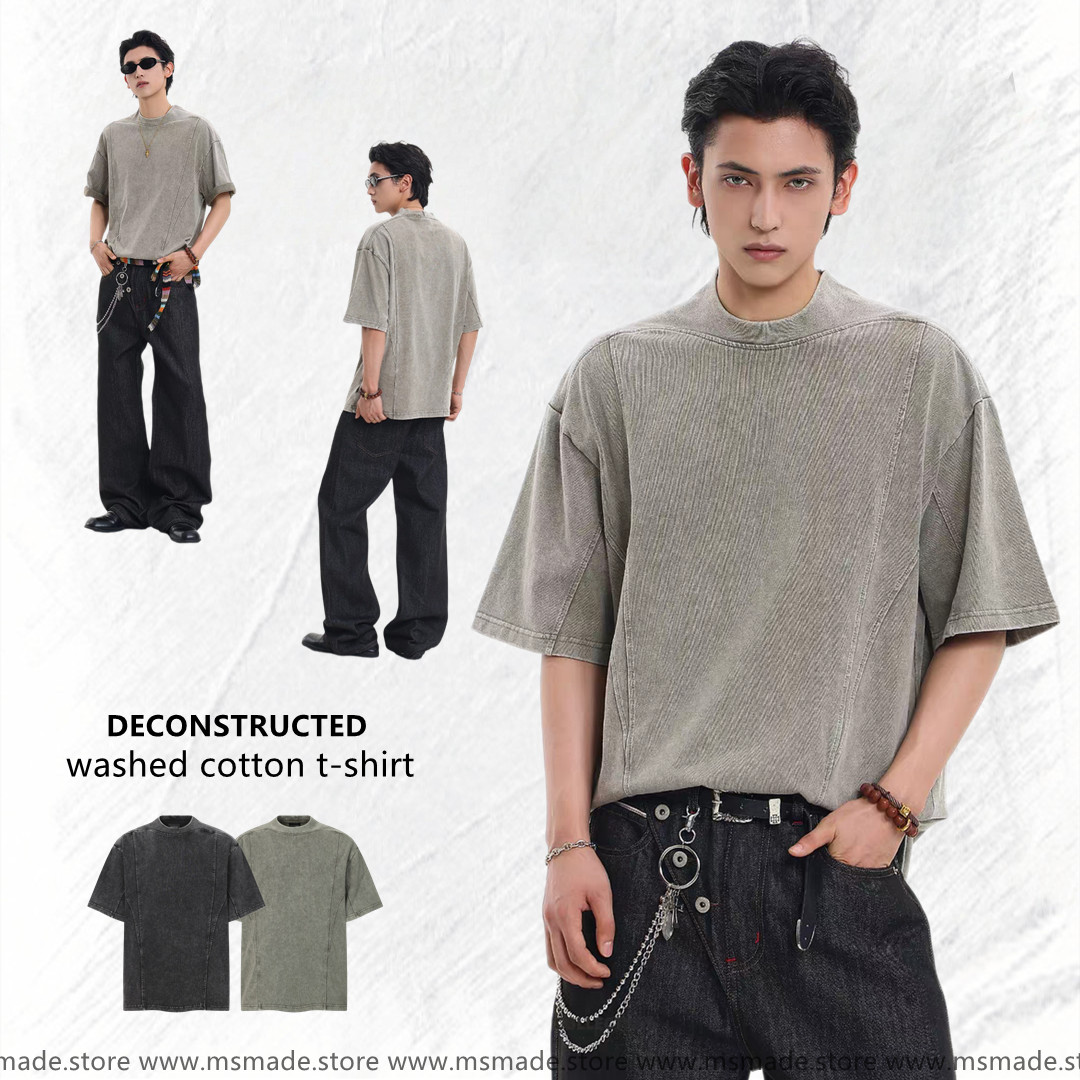 M7356洗水純棉解構短袖tee