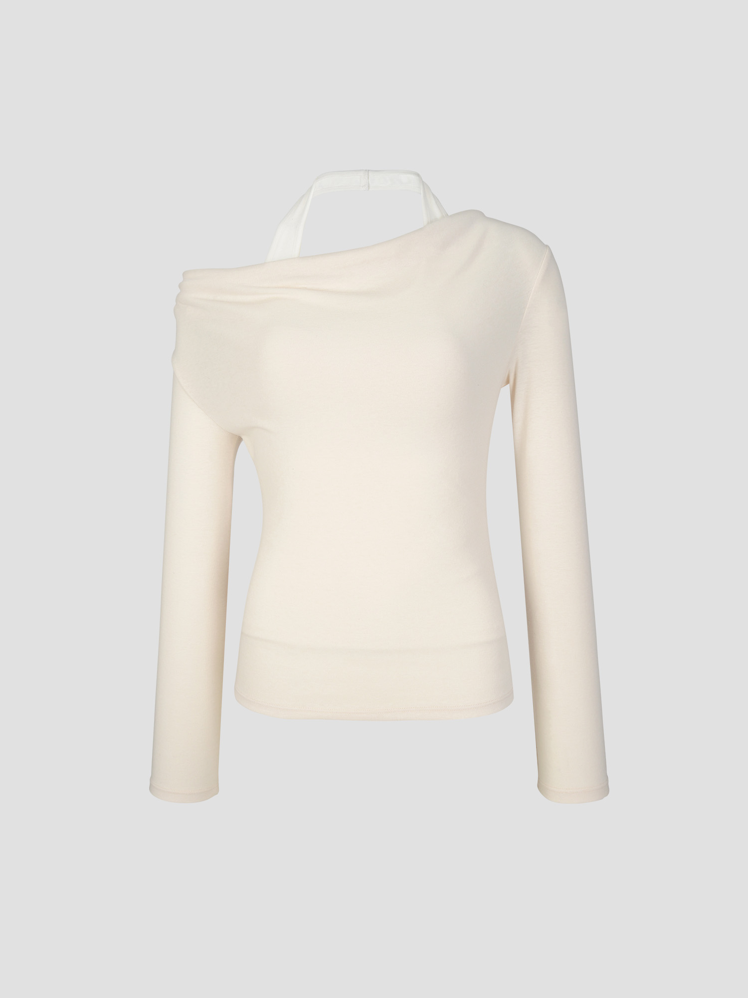 預購_Off Shoulder Halter Neck Layered T-shirt by Conch