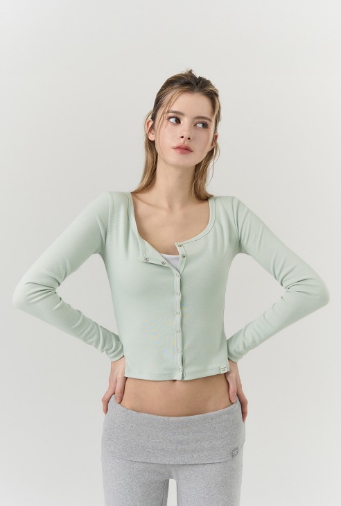 初春款小U領Cardigan 預購_Round Neck Button-Up Cardigan by Grandeline