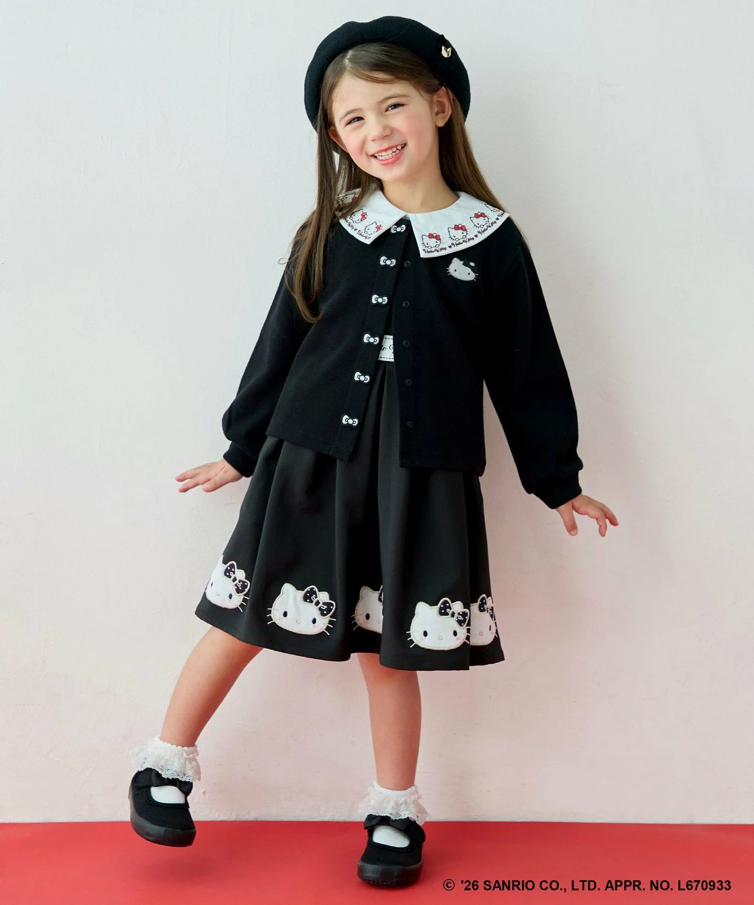 🆕【⭐訂購⭐】🌀 🇯🇵 日本直送 #HelloKitty x ANY KIDS 刺繡 蝴蝶結啪鈕 開胸外套［3款選］🌀 [ELJA-0068][261107]