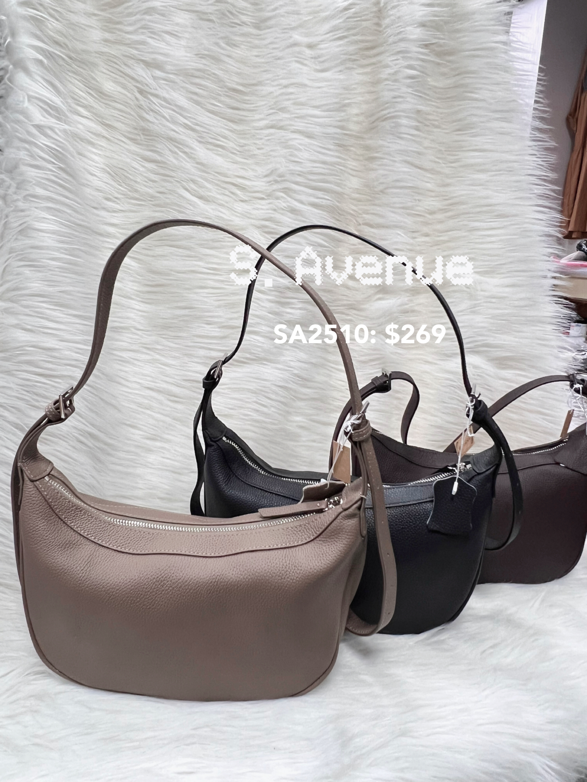 SA2510: 可側孭/鈄孭hobo真皮頭層牛皮袋