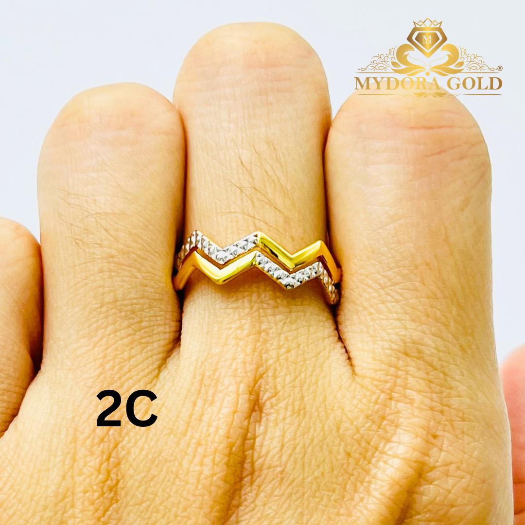 MYDORA Cincin Double Zig Zag (5G) l EMAS 916/22K