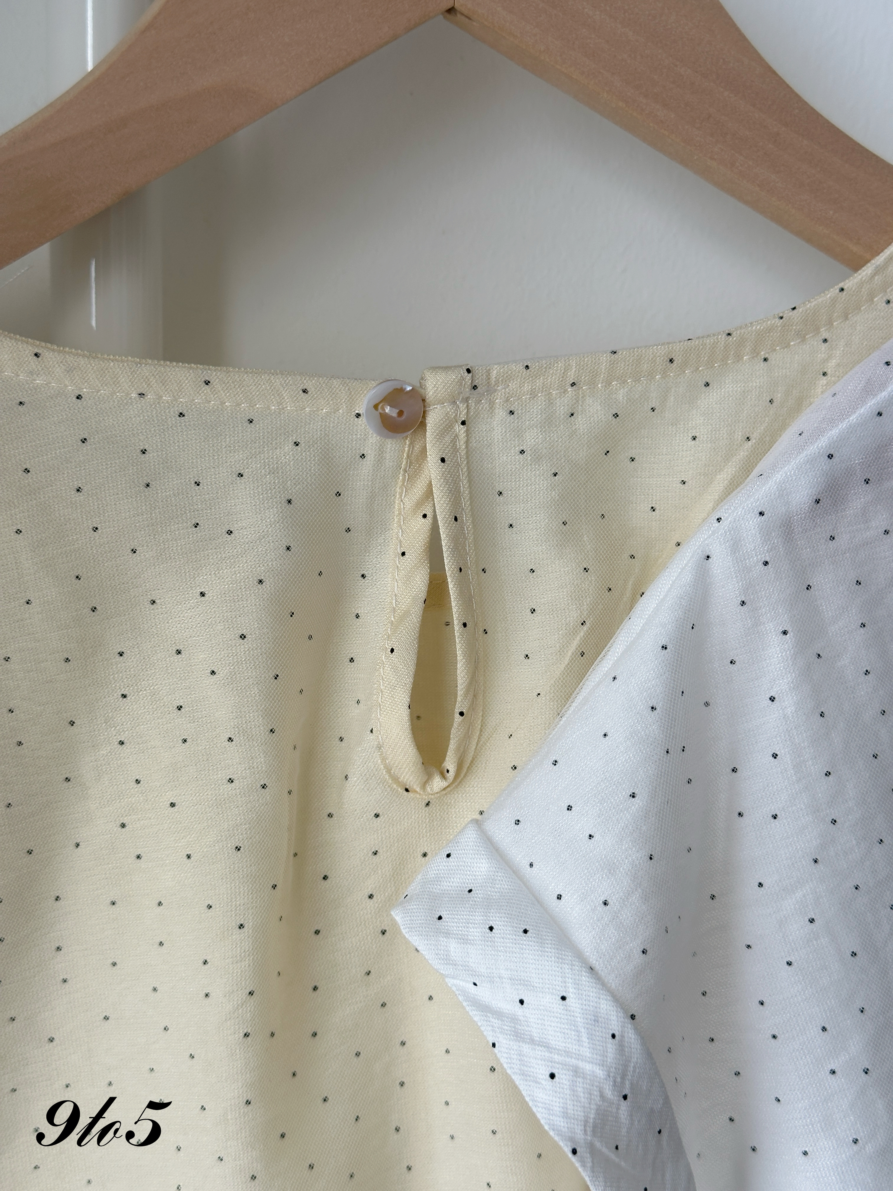 T4289 Cape Sleeve Polka Dot Top - 3 Colors 