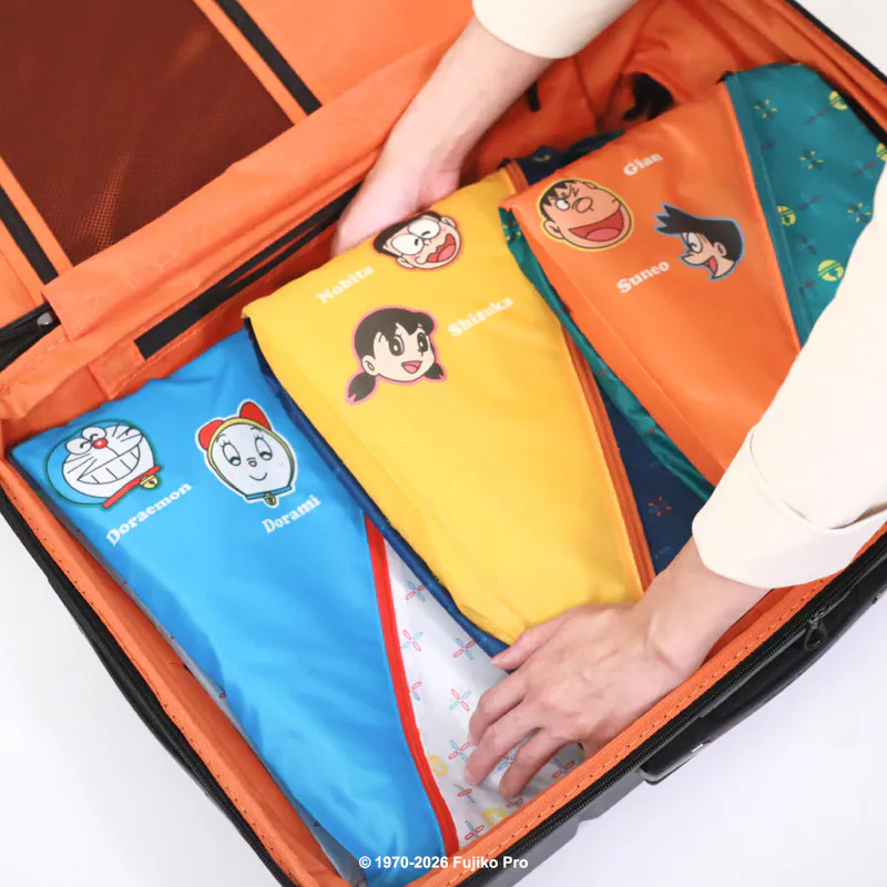 [現貨] 多啦A夢 Doraemon 旅行收納袋 (一套3件裝) ｜角色大集合｜輕便行李整理袋｜衣物分類袋｜旅行法寶