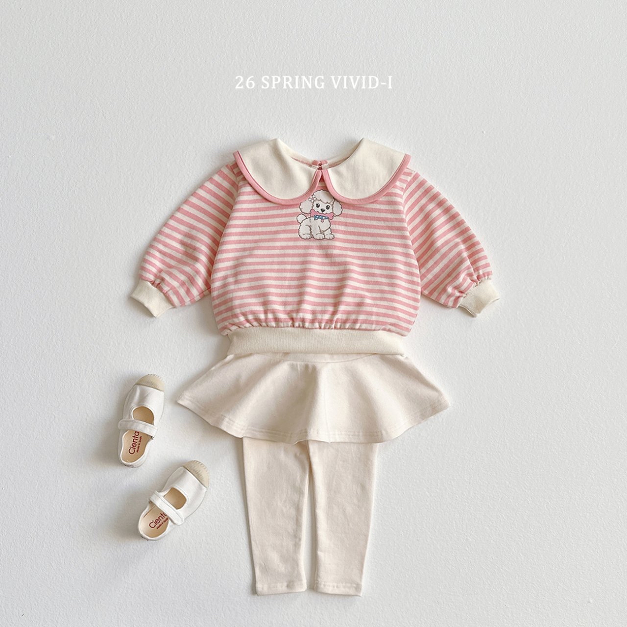 🌸預訂 韓國直送🌸🇰🇷VIVIDI兩色小狗印花翻領寬鬆衛衣