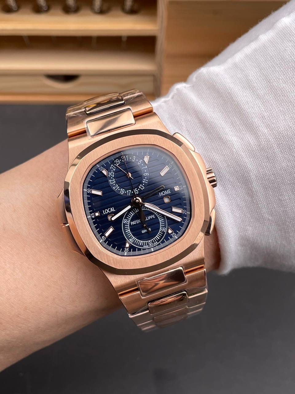 百达鹦鹉螺5990 玫瑰金蓝盘/40.5mm/7750机改28-520机🚀🚀