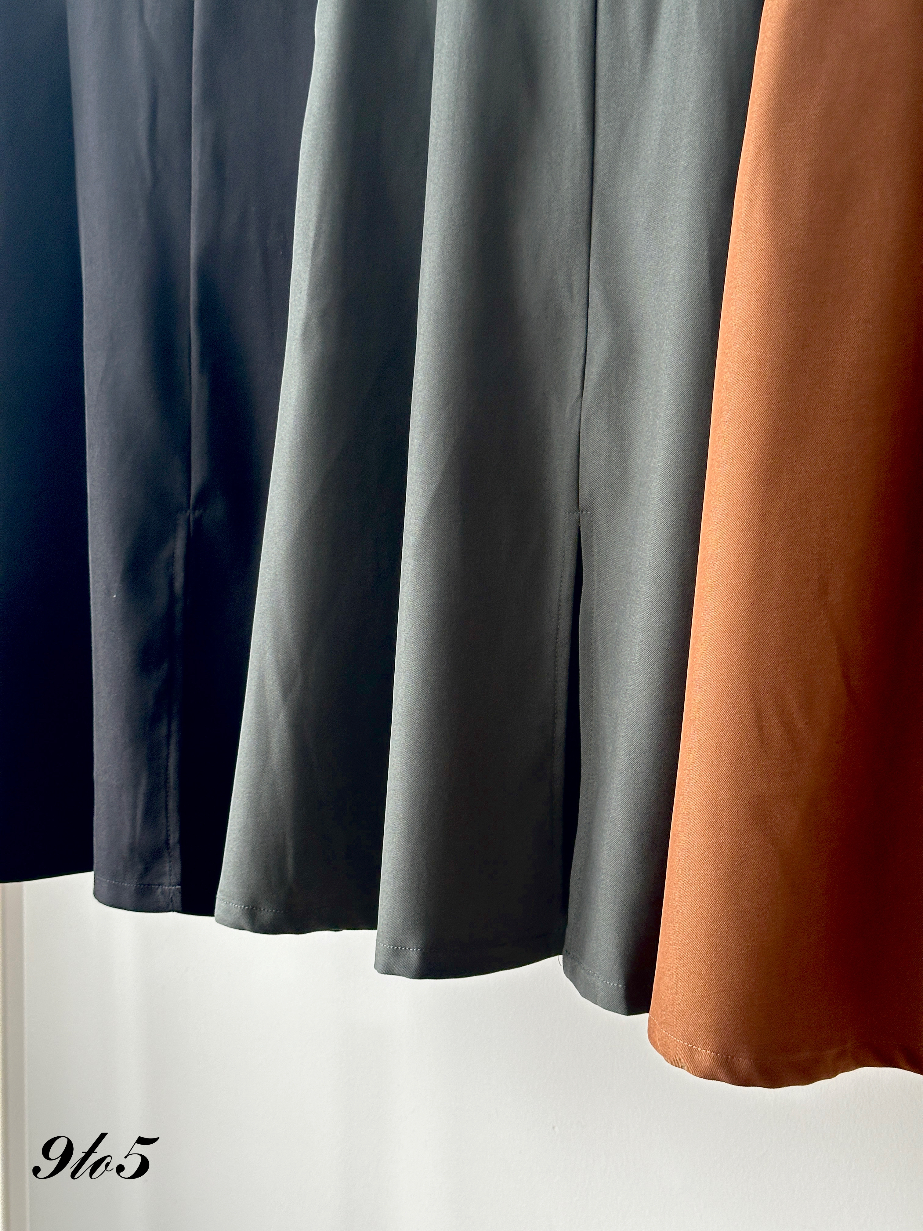 S2001 Front Slit Midi Skirt - 3 Colors 