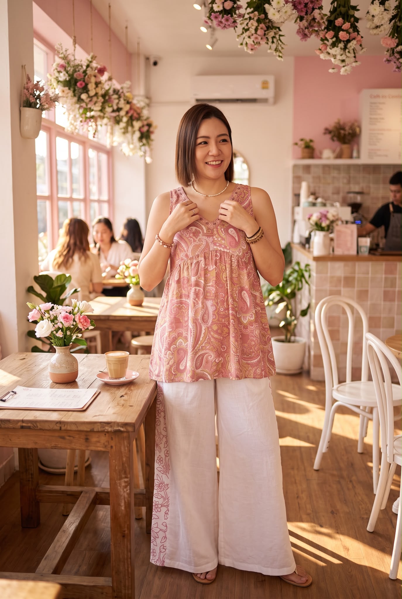3147 Mix Pink Paisley Top 26"