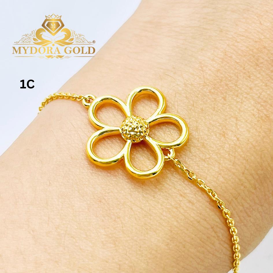 MYDORA Rantai Tangan Fesyen Bunga Daisy l EMAS 916/22K