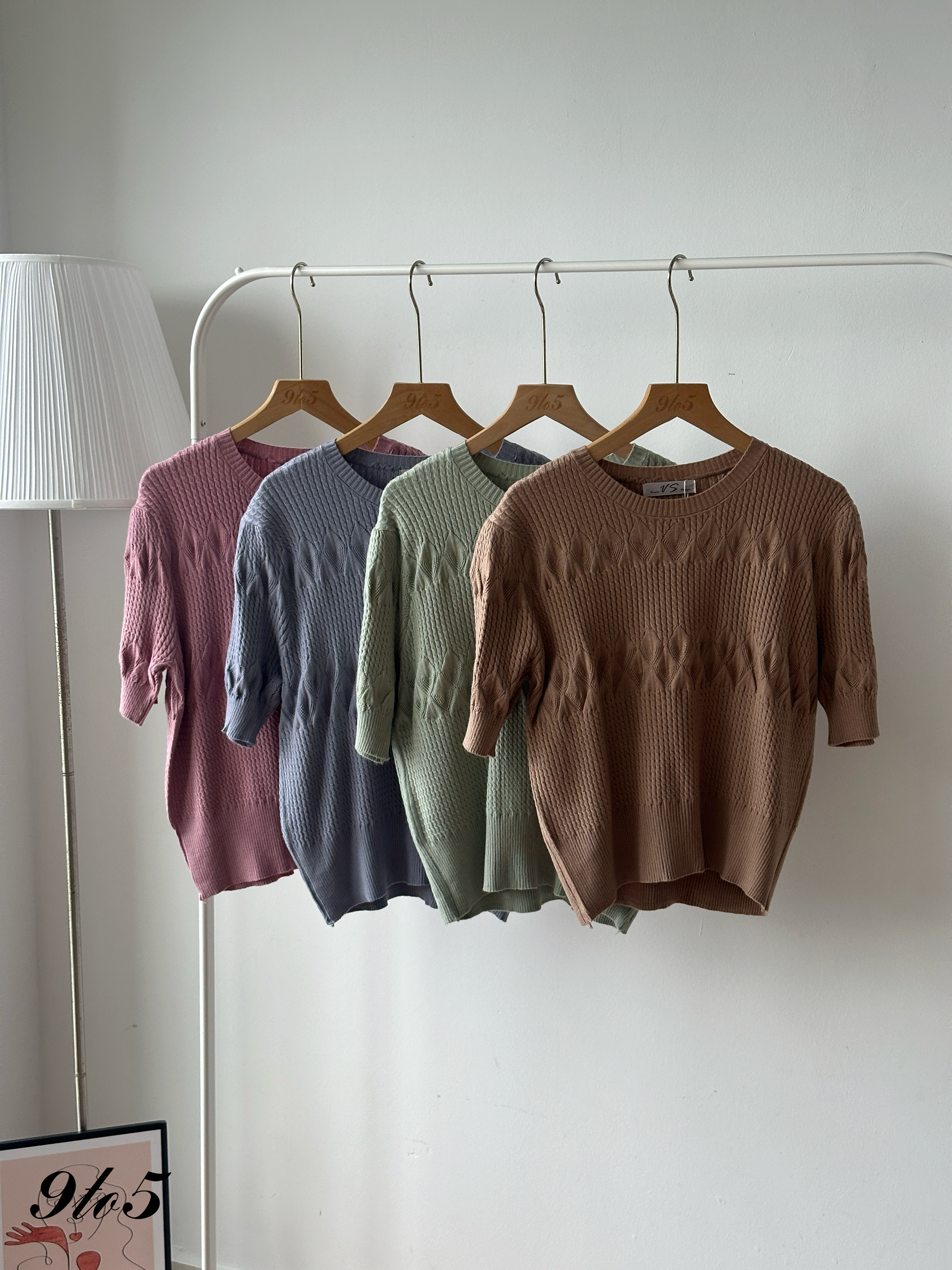 T4279 Half Sleeve Knit Top - 4 Colors 