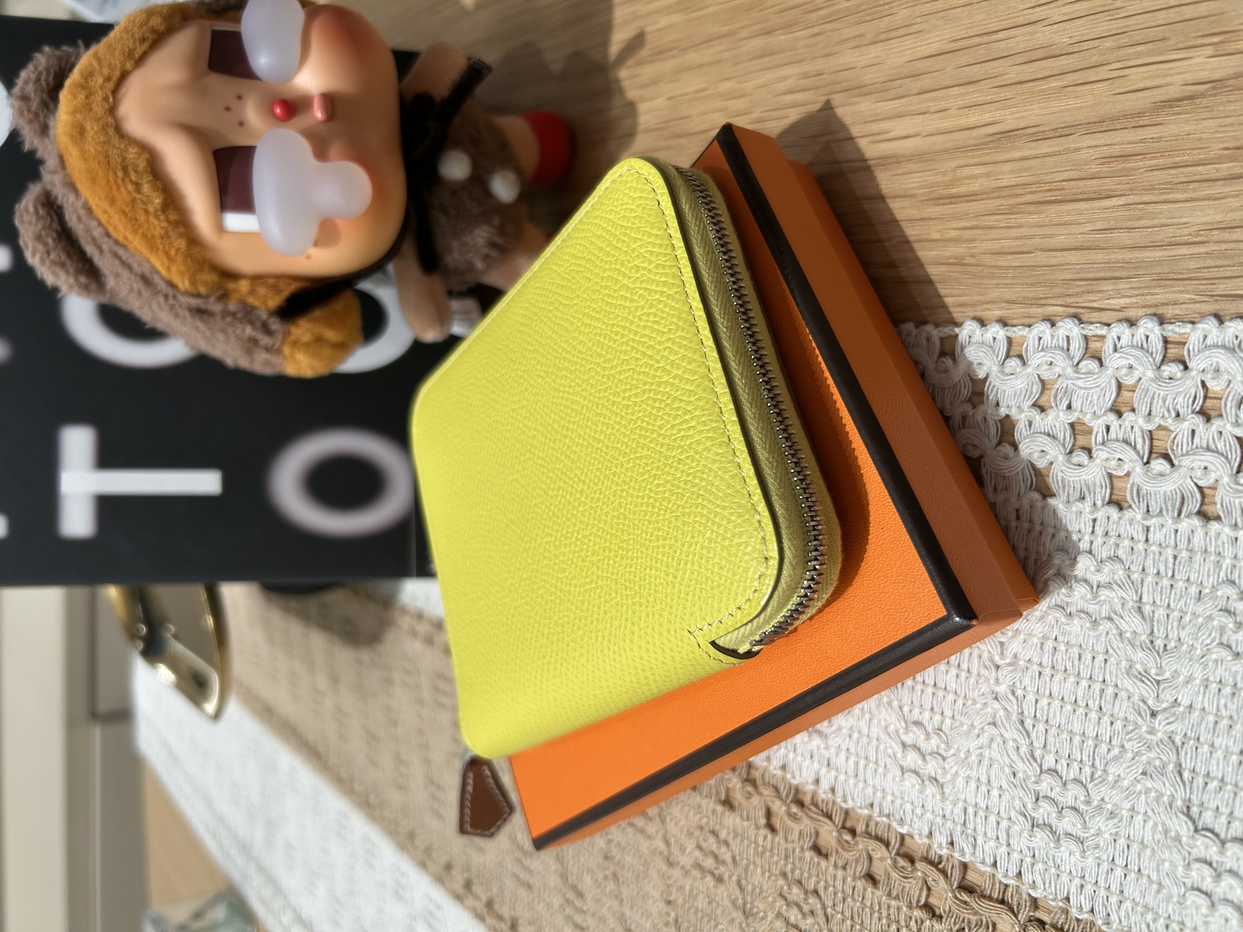 Hermes silk in wallet stamp Y Epsom 100%Authentic,98%new✅dust bag