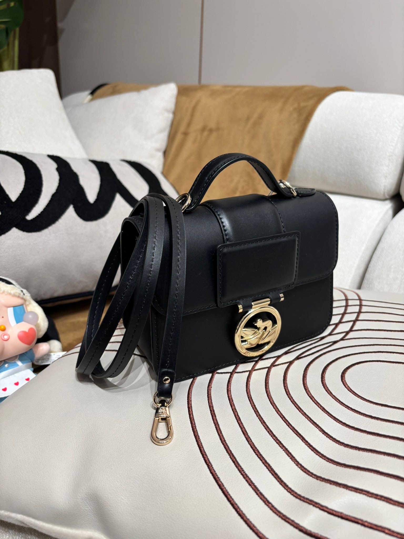 Longchamp 2 Way bag Calfskin 100%Authentic, 98%New ✅Dust bag