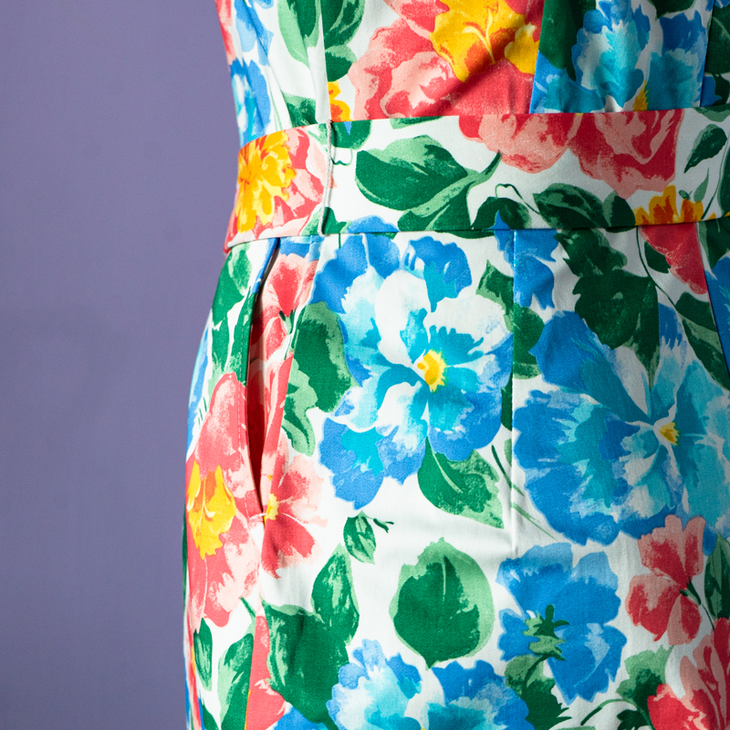 (Ready-Made) 1950s Style Square Neck Floral Summer Dress(FM182)