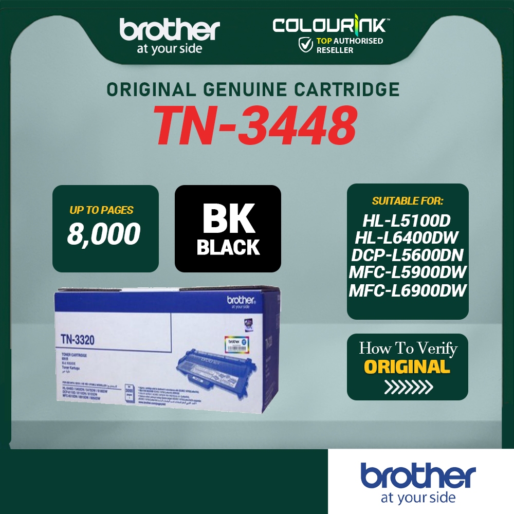 Brother Original Genuine TN-3448 Toner 8K HL-L5100DN｜HL-L6400DW｜DCP-L5600DN｜ MFC-L5900DN｜ MFC-L6900DW｜TN3448