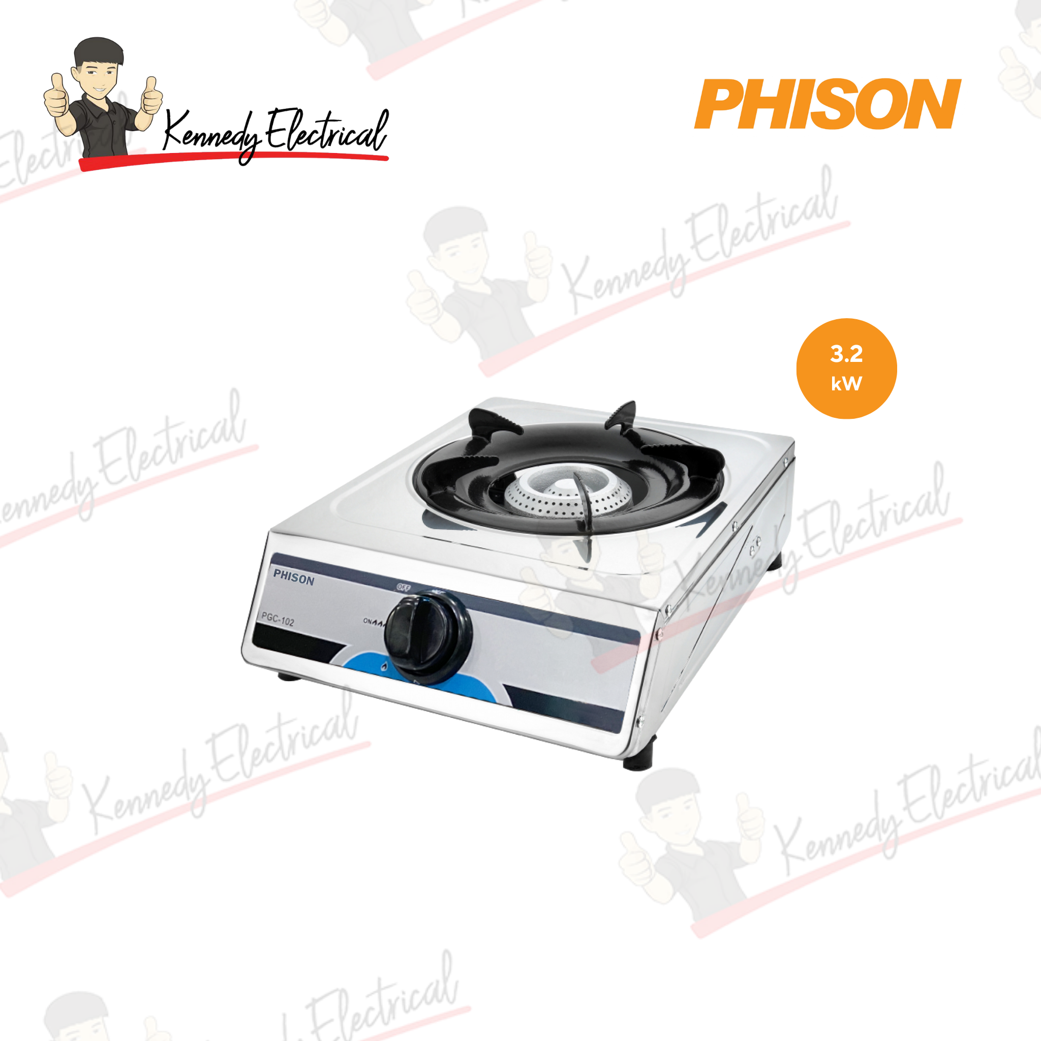 Phison 2.70kW Gas Cooker Countertop PGC-102