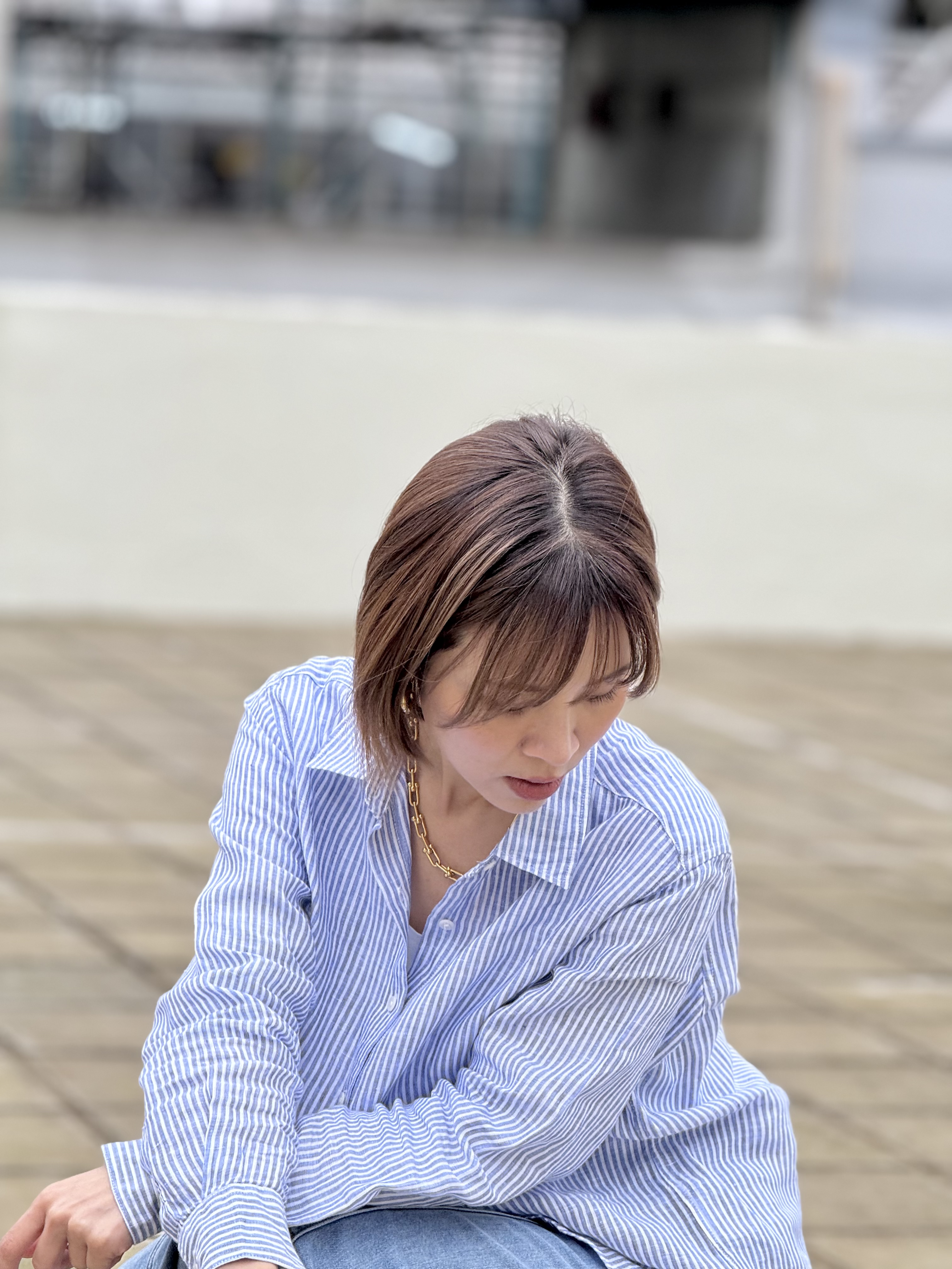 Gold clip stainless necklace