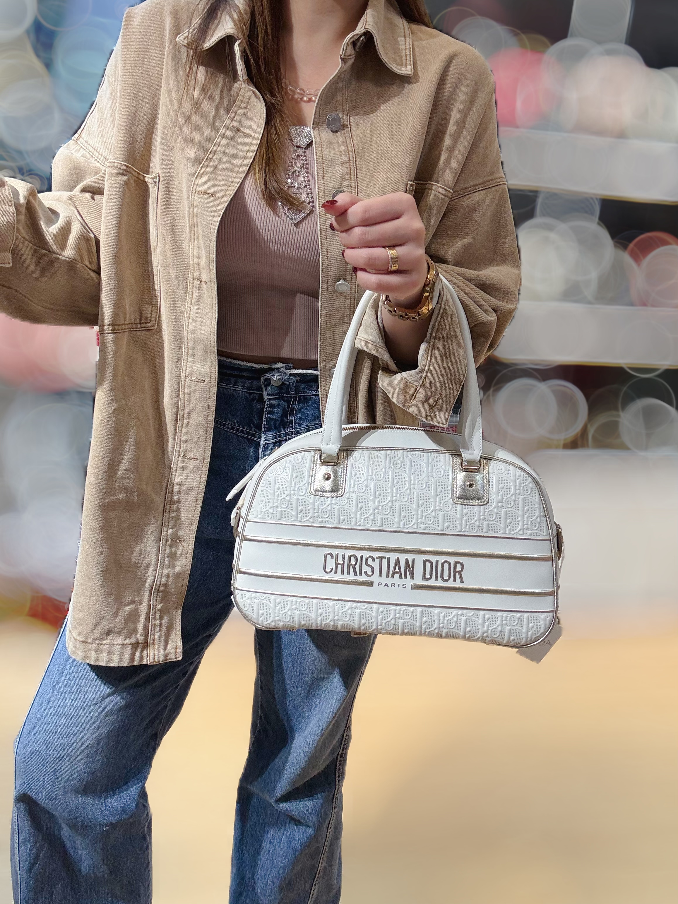 Dior Vibe bowling bag white/g