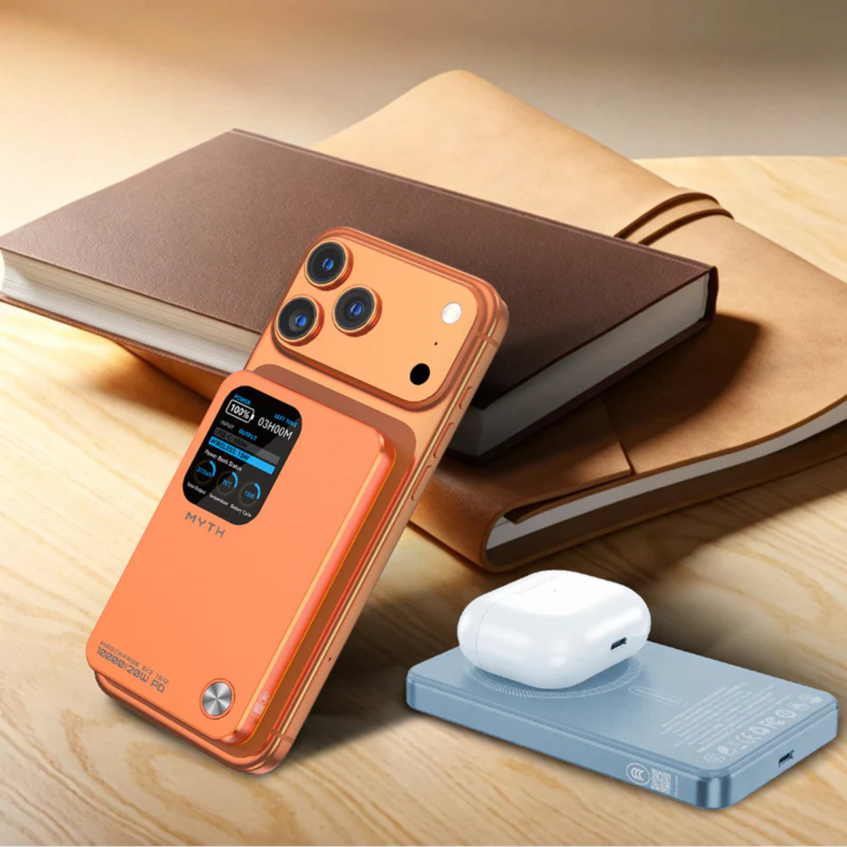 Myth MY25 3合1 PD20W QI2移動電源10000mAh 磁吸15 | 1.8寸特大TFT顯示屏