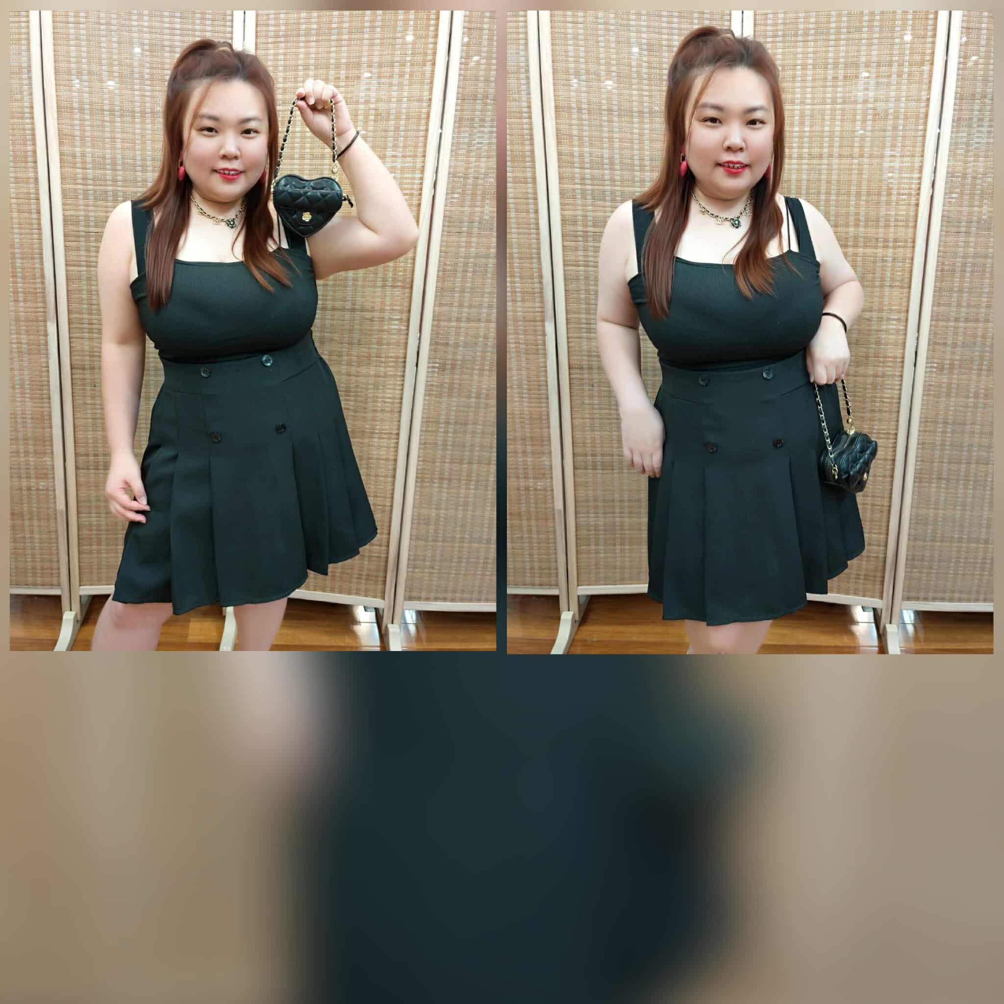 ENG11 四粒纽扣款百褶裤裙