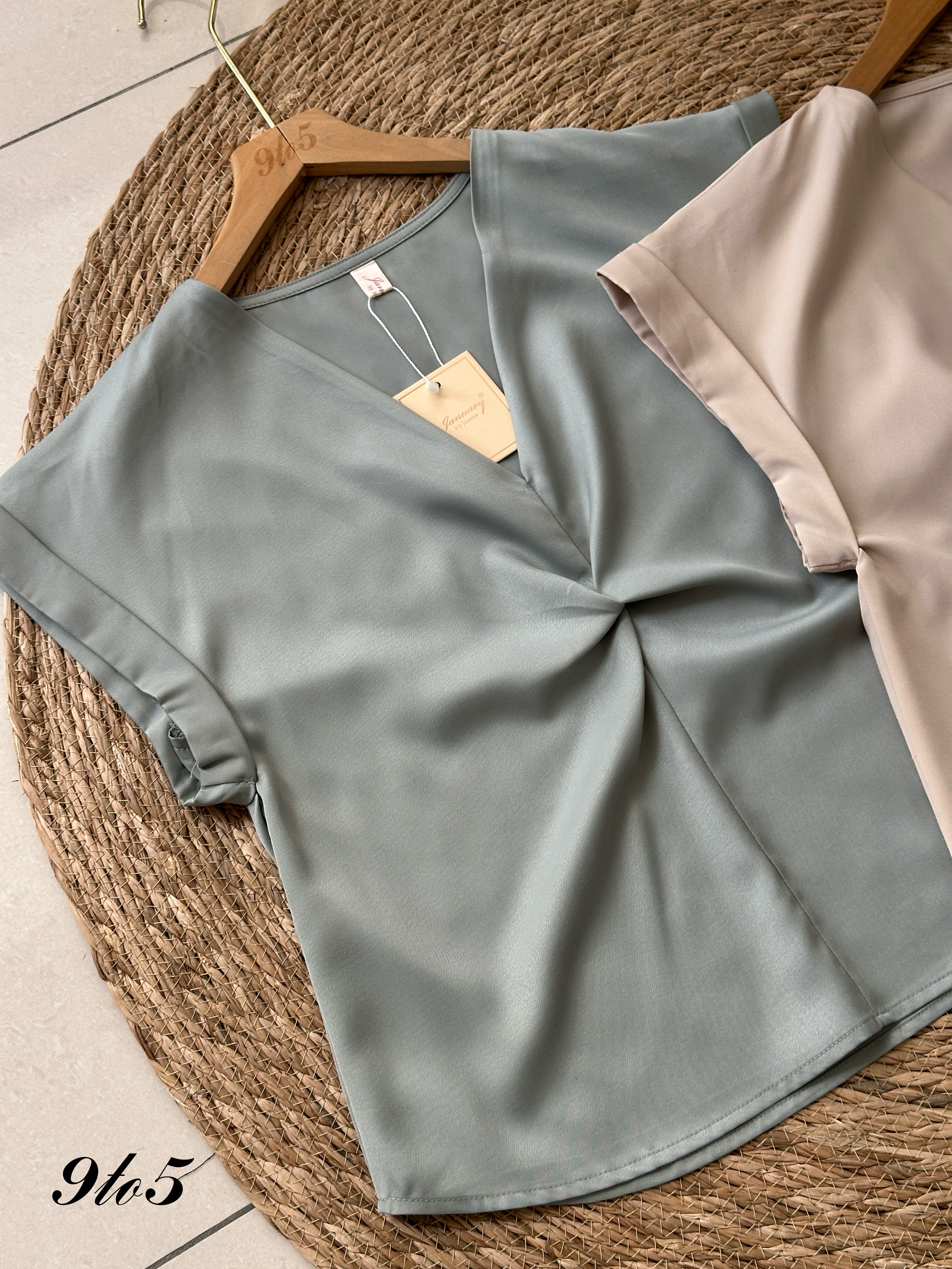 T3979 Cape Sleeve V Neck Top - 3 Colors