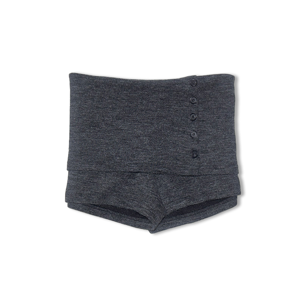 Rib Knit Side Button Shorts