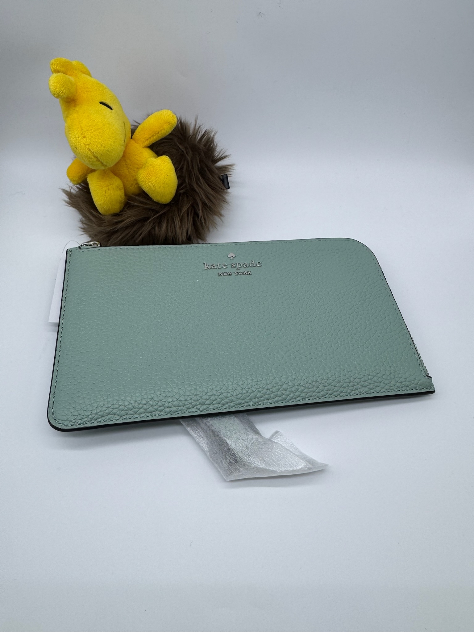 🇨🇦🇺🇸✈️荔枝皮湖水色Kate Spade ♠️ New York outlet 可放紙幣長拉鏈袋現貨🩵💙