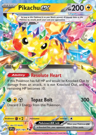 Pokemon TCG Surging Sparks - Pikachu EX-057/191