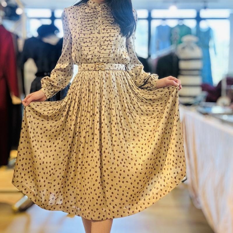 Vintage Japanese Leopard Pattern Dress With Original Belt (PP001-16)