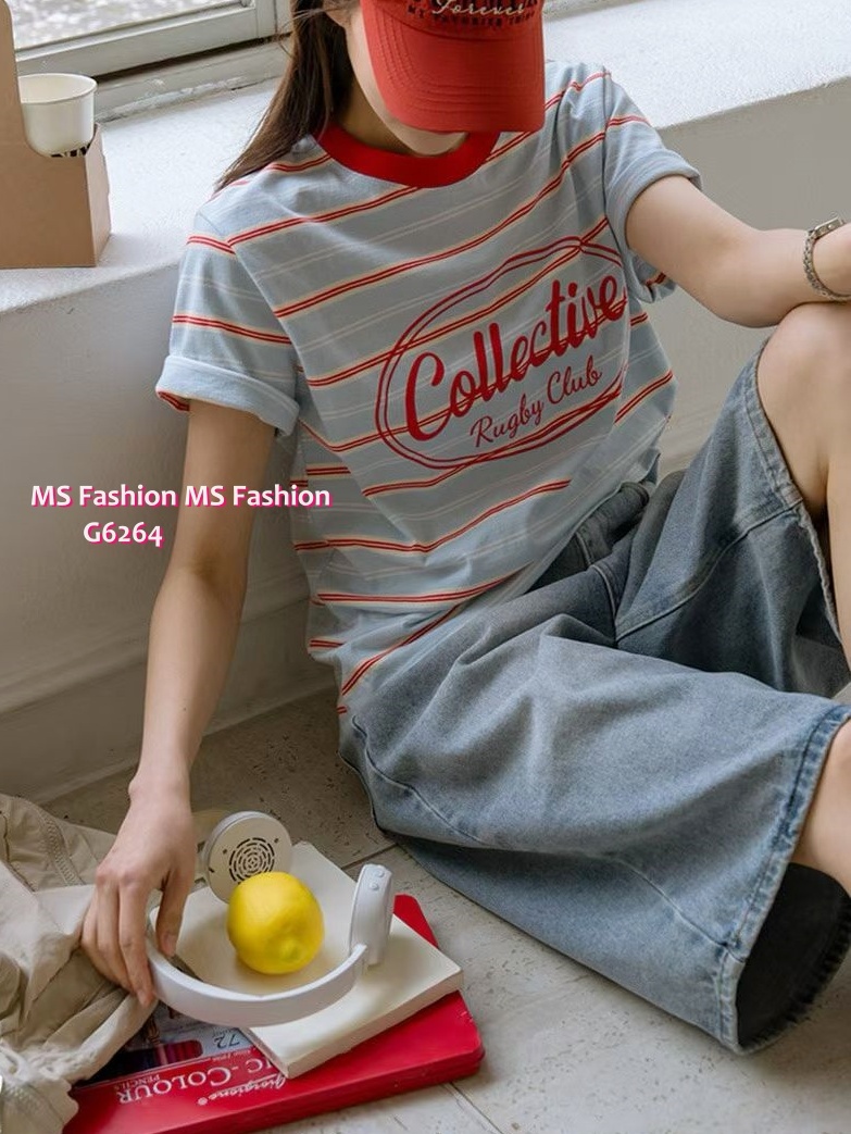 G6264 韓國🇰🇷靚色橫間tee仔