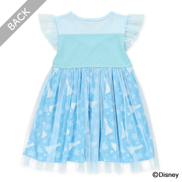 🇯🇵預訂 日本直送🇯🇵三色Frozen造型短袖印花薄紗短袖連身裙