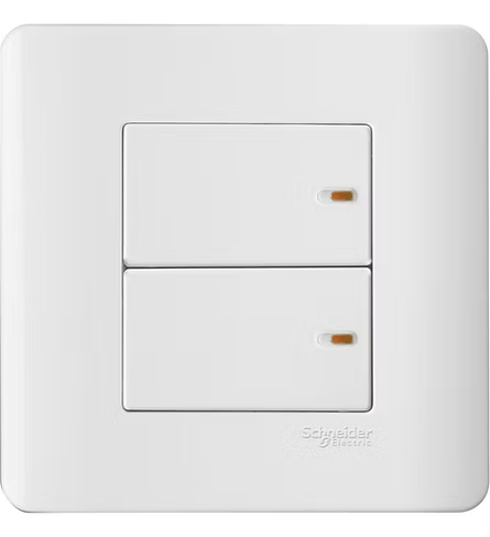 施耐德 ZENcelo 凝白 2位單控 開關掣