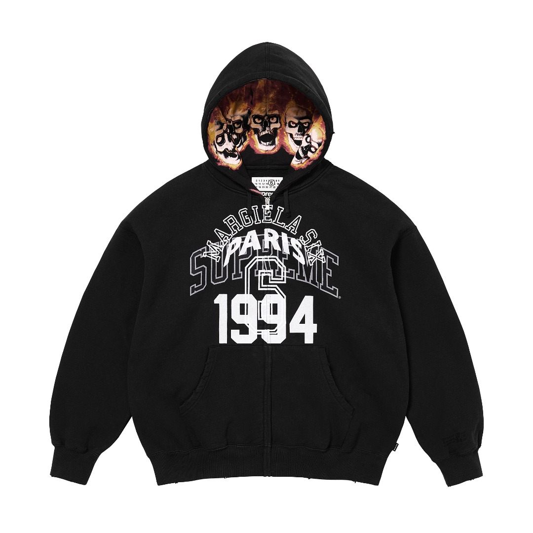 Supreme x MM6 Maison Margiela Zip Up Hooded Sweatshirt