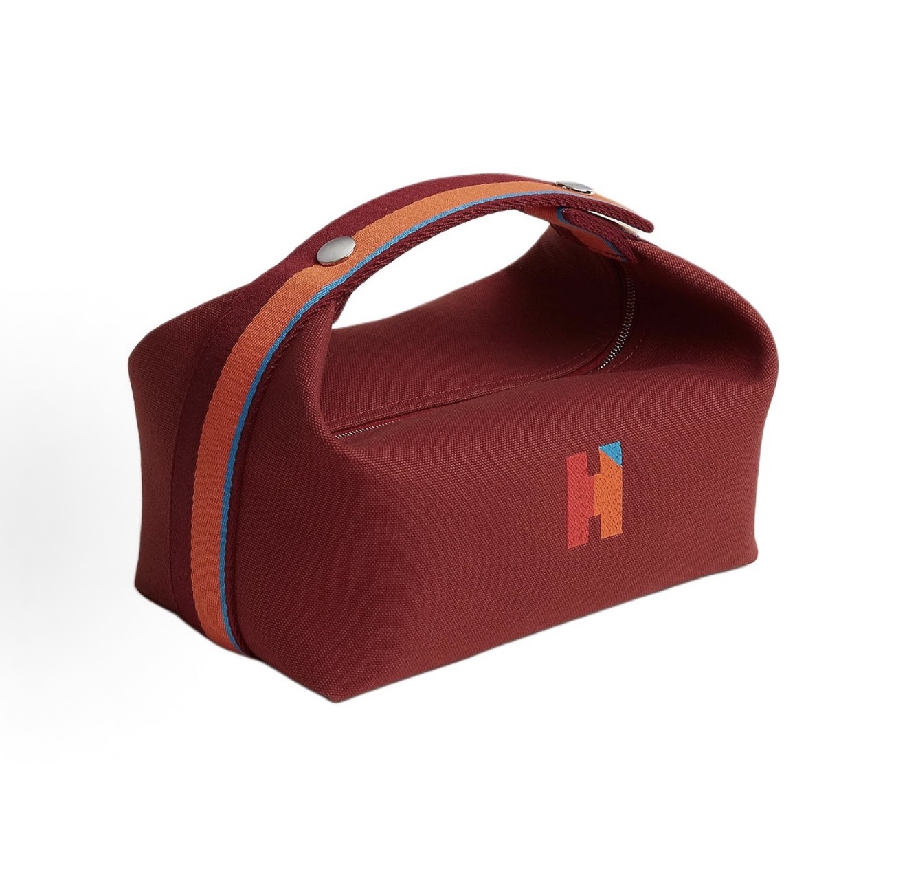 全新HERMES Bride-A Brac H刺繡 飯盒包Rough H PM SIZE 細尺寸漱洗包 收納袋