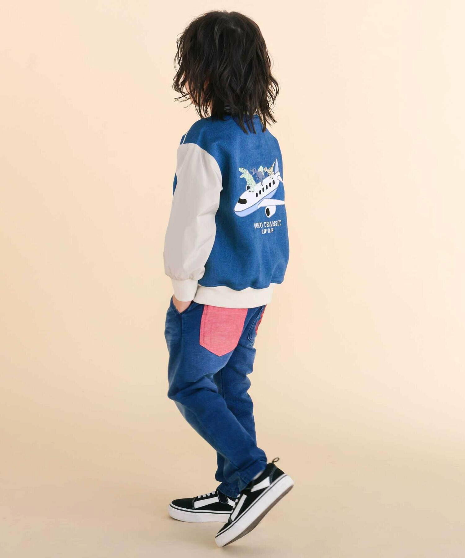 🆕【⭐訂購⭐】🇯🇵日本直送🌀恐龍🦖飛機✈️刺繡 牛仔針織 #棒球外套［2款選］🌀[ELBA-0162][260310]