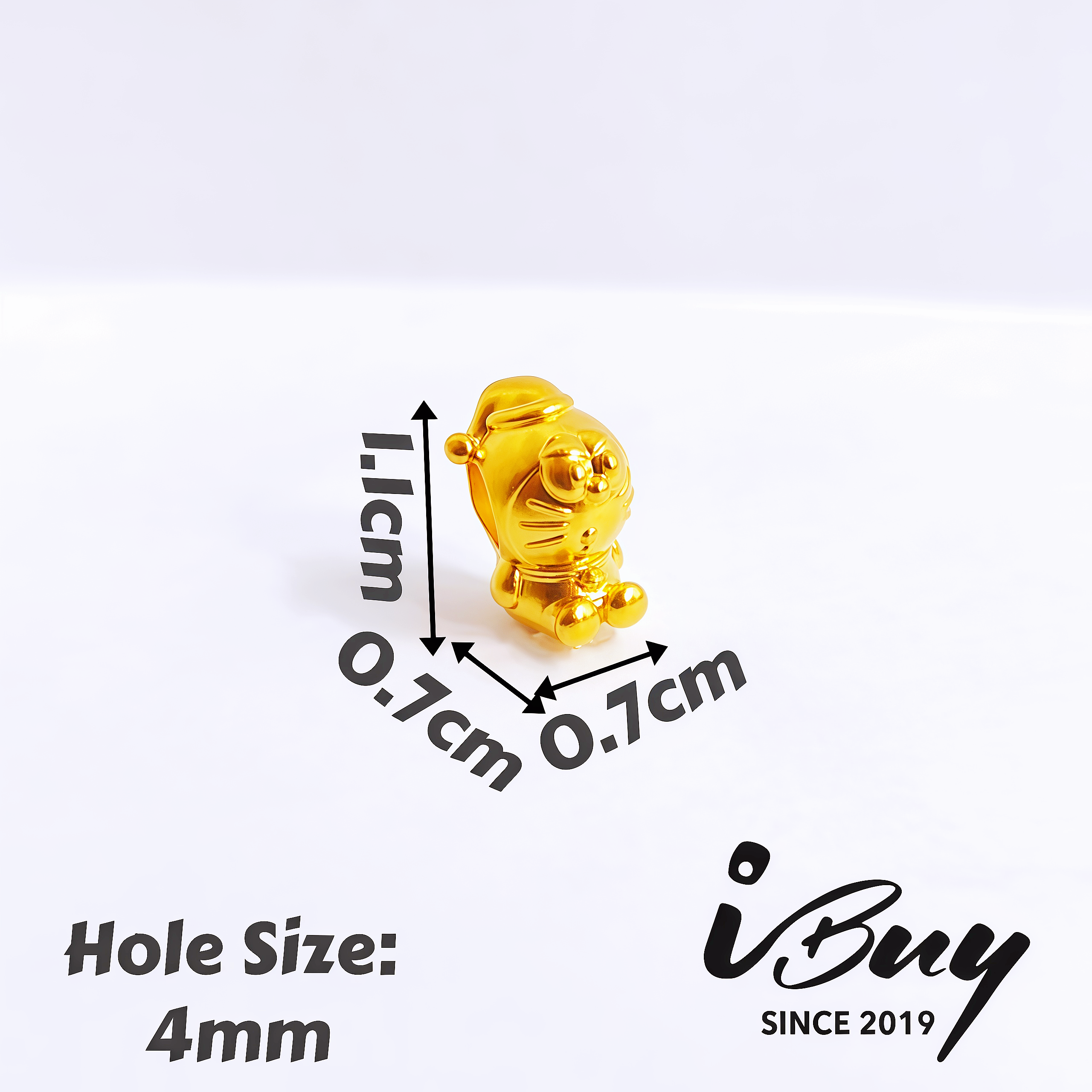 916 HARD GOLD SANTA HAT DORAEMON SPACER BEAD 916 硬金 哆啦A梦圣诞帽串咀