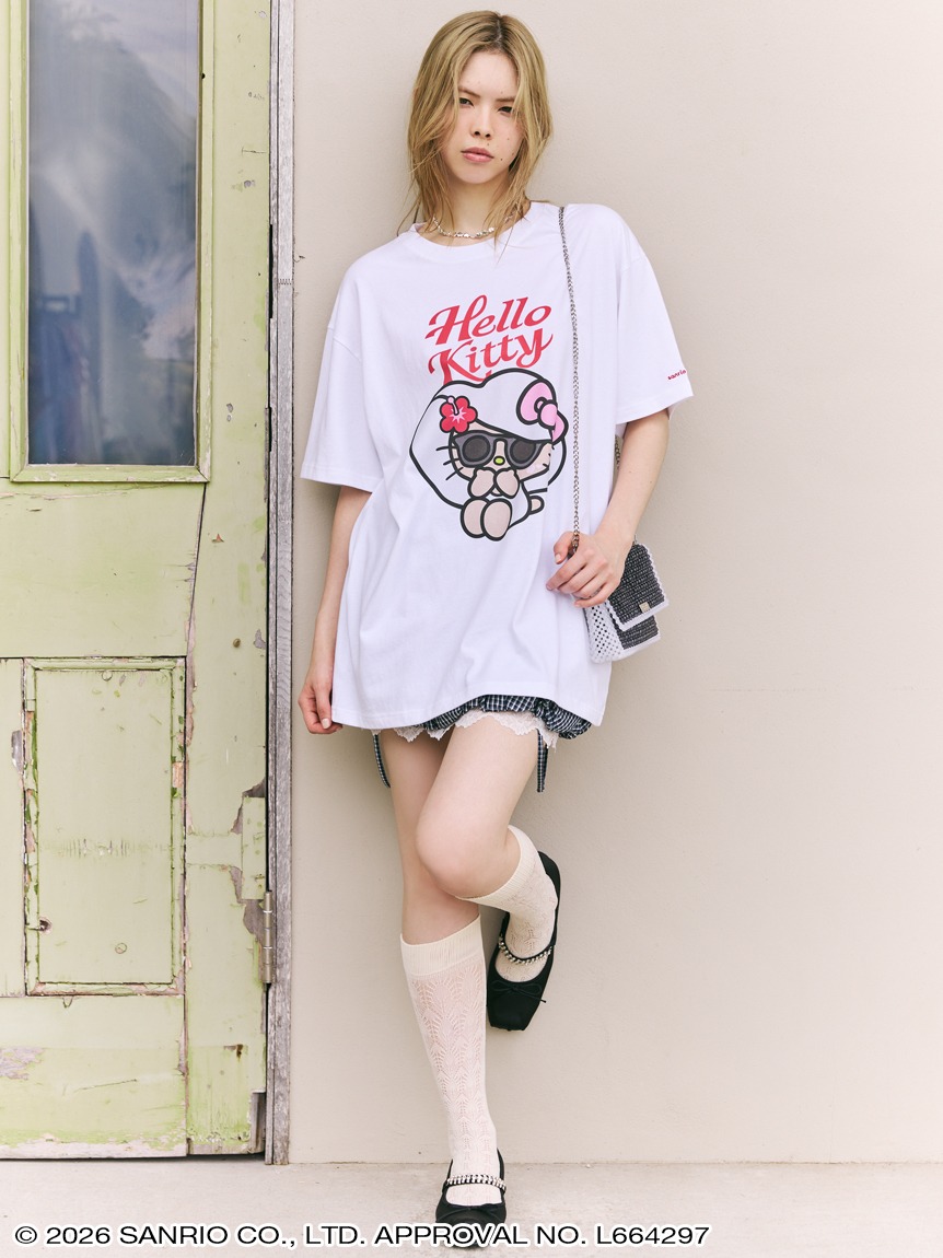 🎀【預訂】Sanrio Summer Beach Club Kitty oversized T-shirt W