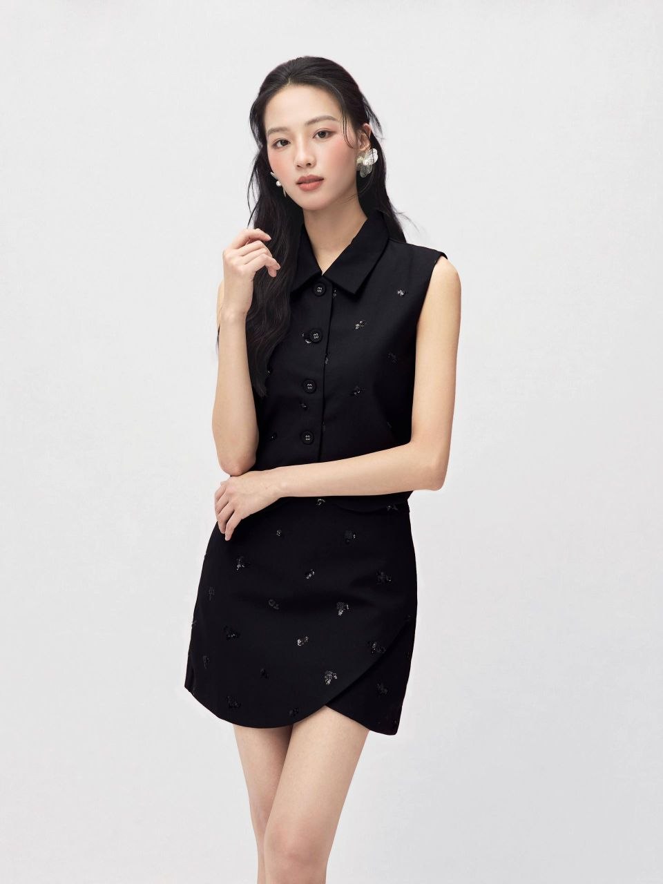 A字亮片裤裙 S0081