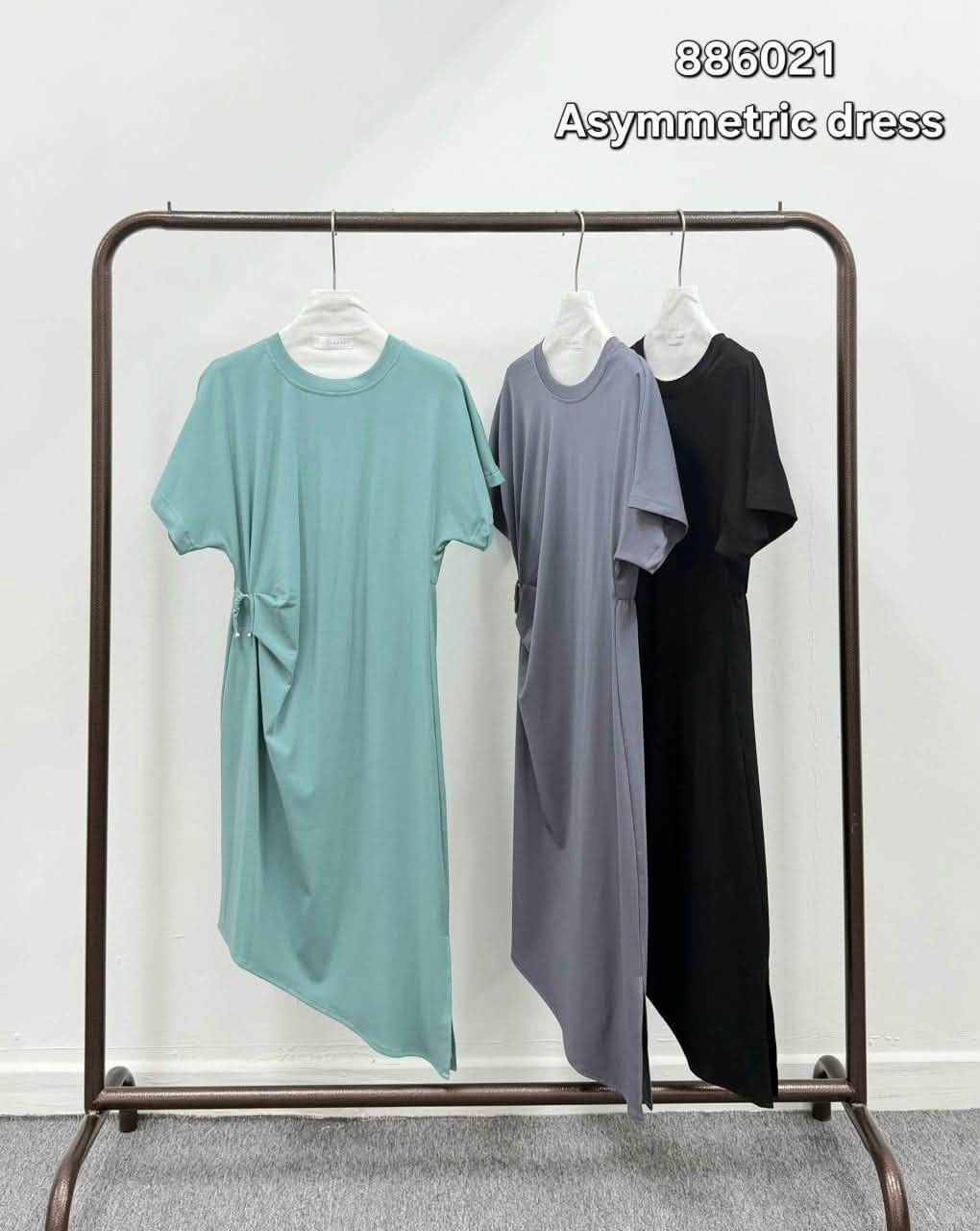 VIL-SD886021 ASYMMETRIC SOFT COTTON DRESS