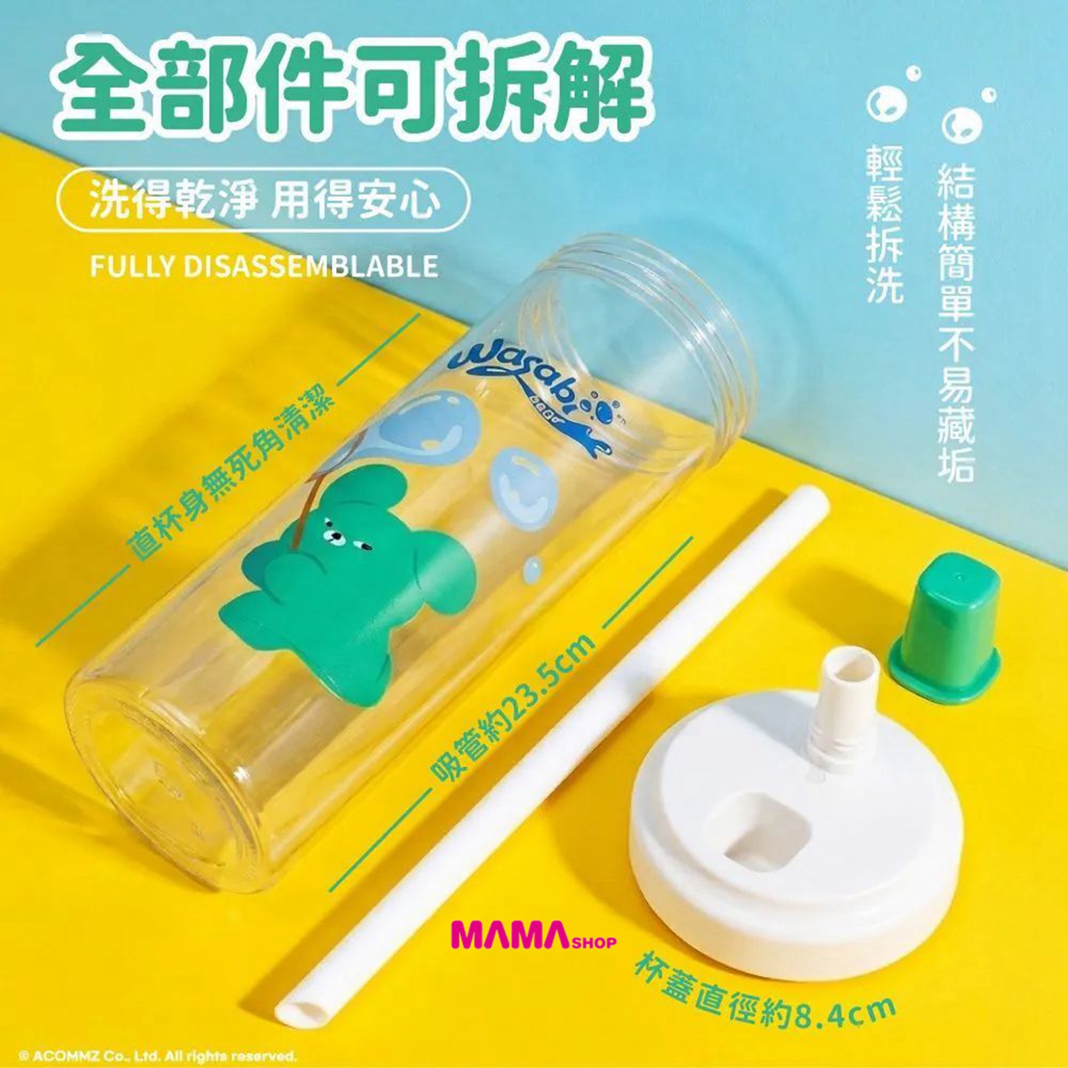 台灣直送芥末熊 WASABI BEAR 珍奶隨行杯