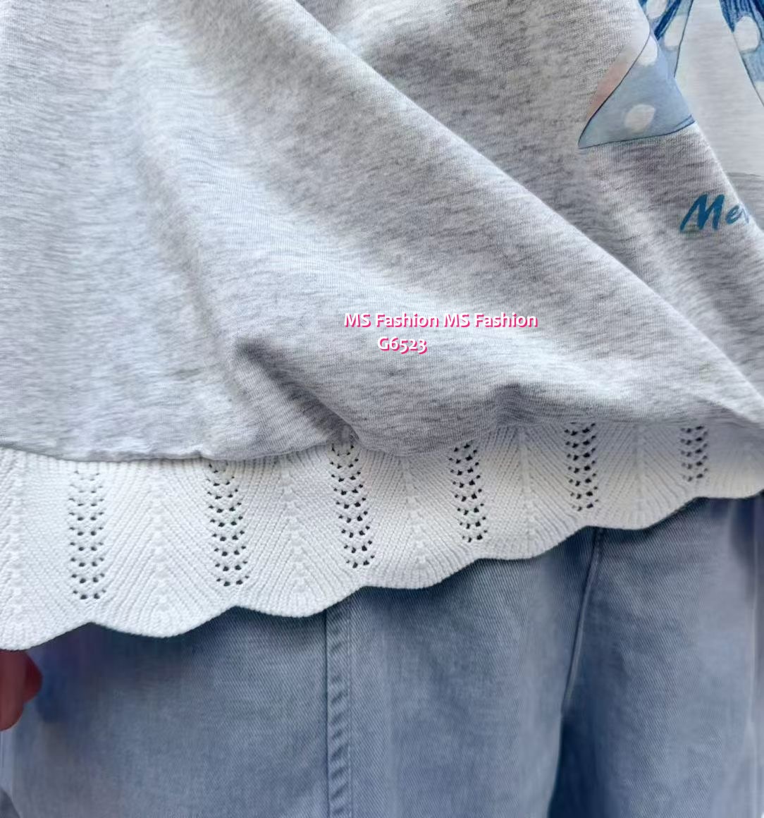 G6523 可愛狗狗通花腳top