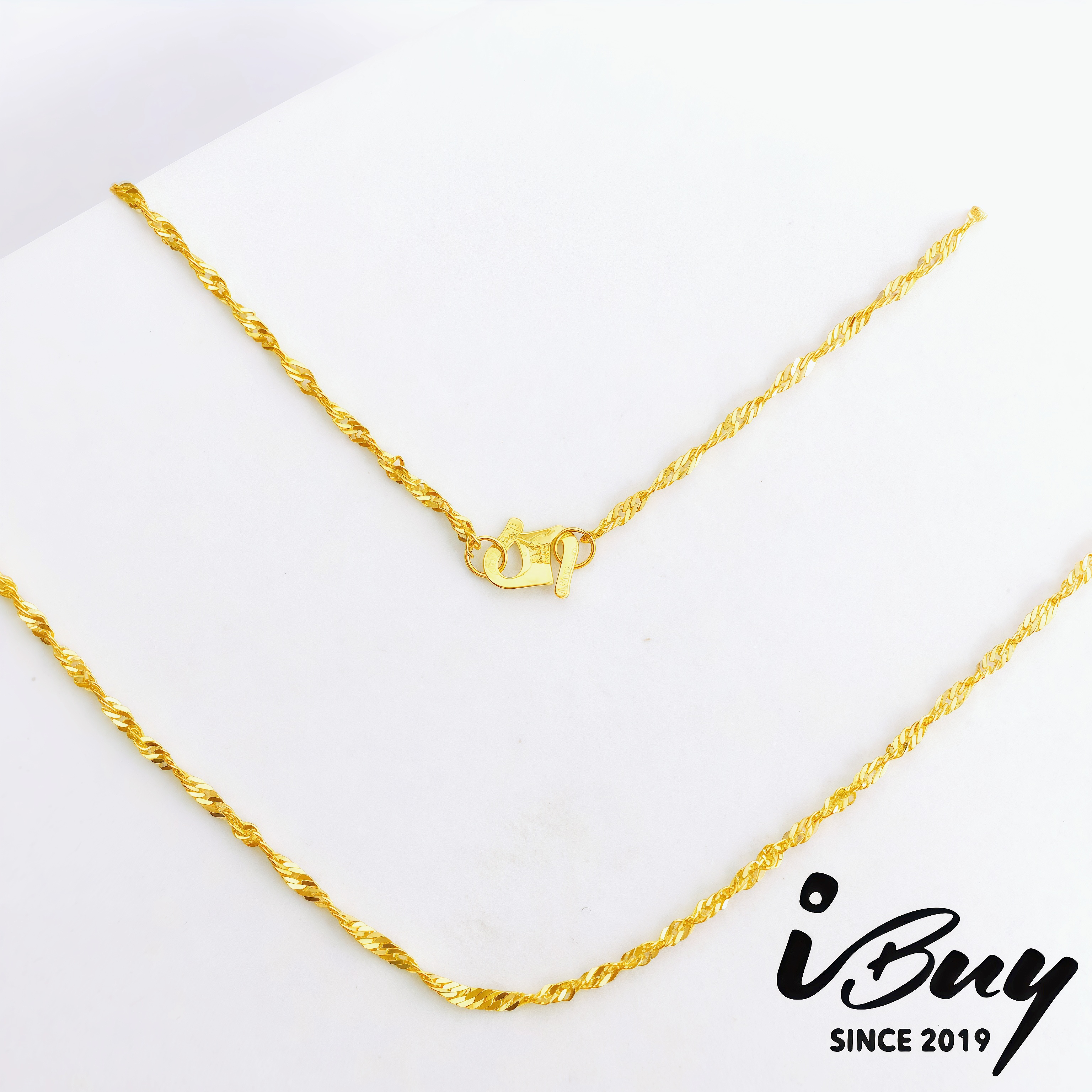 916 GOLD 1.5MM DISCO CHAIN NECKLACE 916 金 1.5MM 水波项链
