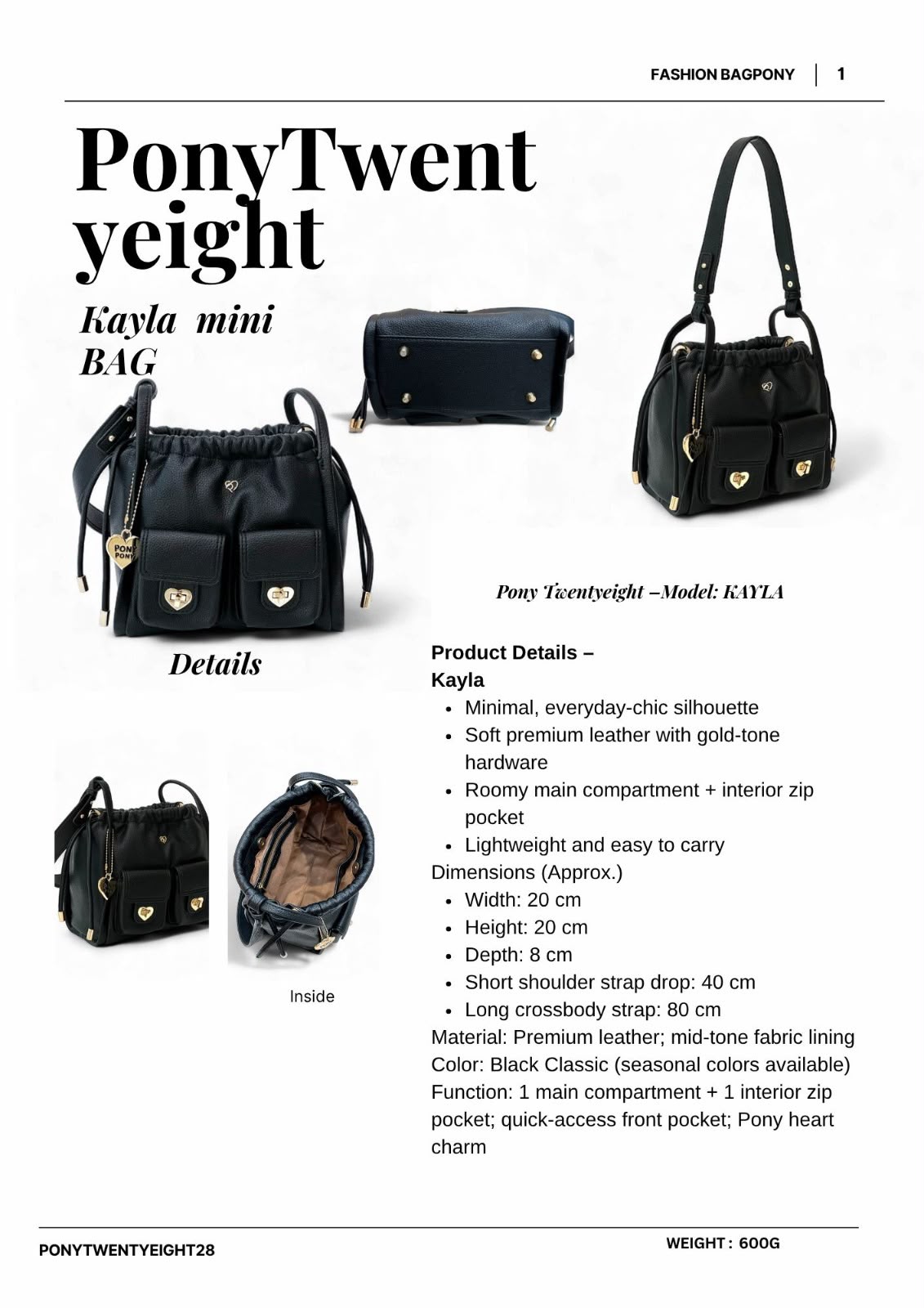 泰國熱賣款 PONY TWENTYEIGHT KAYLA  Mini 大口袋水桶 #包配斜孭帶