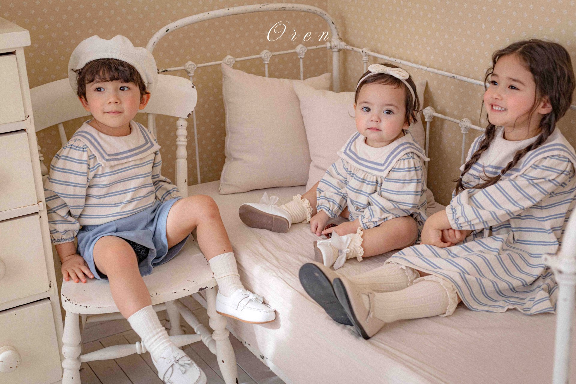 橫間水手風 Jumpsuit / 連身裙 / 套裝 