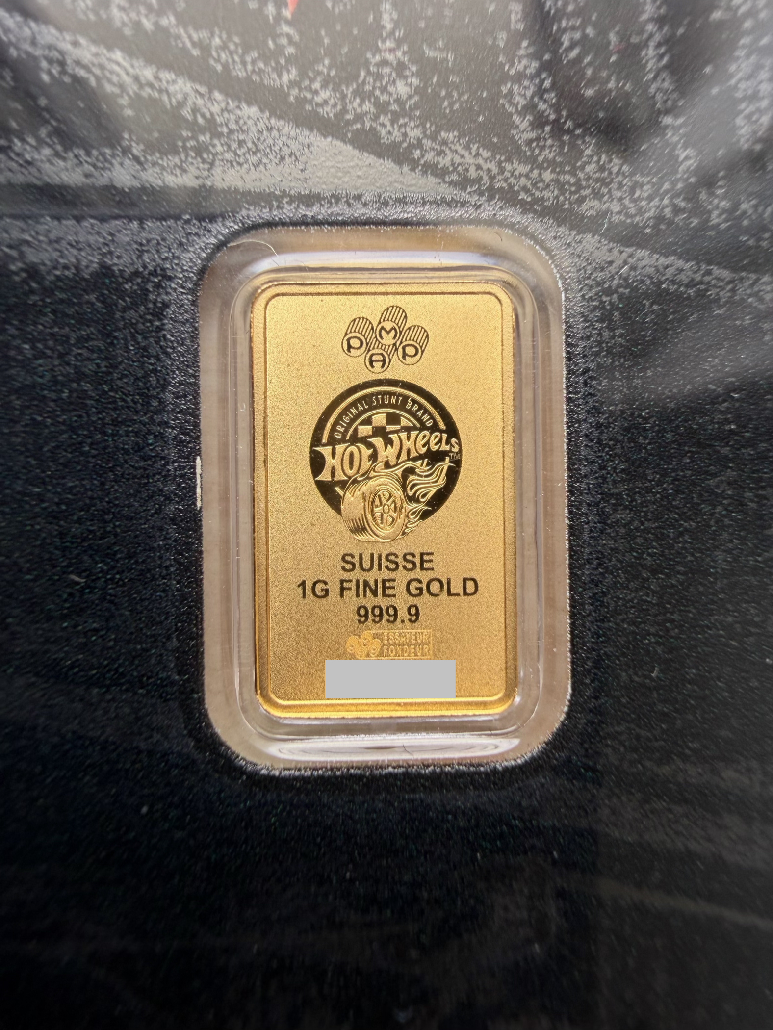 (Nice SN4599) PAMP Hot Wheels 1g 🇨🇭Swiss Fine Gold Bar Emas 999.9 with Sleeve