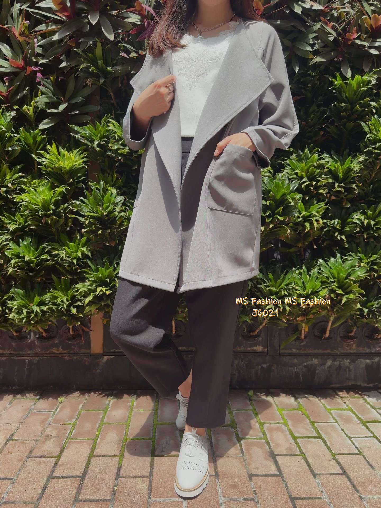 J6021 韓國🇰🇷特色拼邊西褲