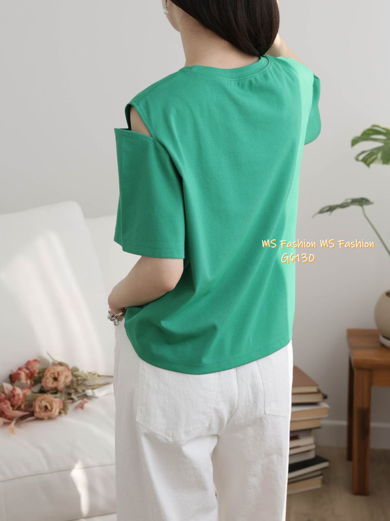 G6130 韓國🇰🇷靚色靚print露肩top