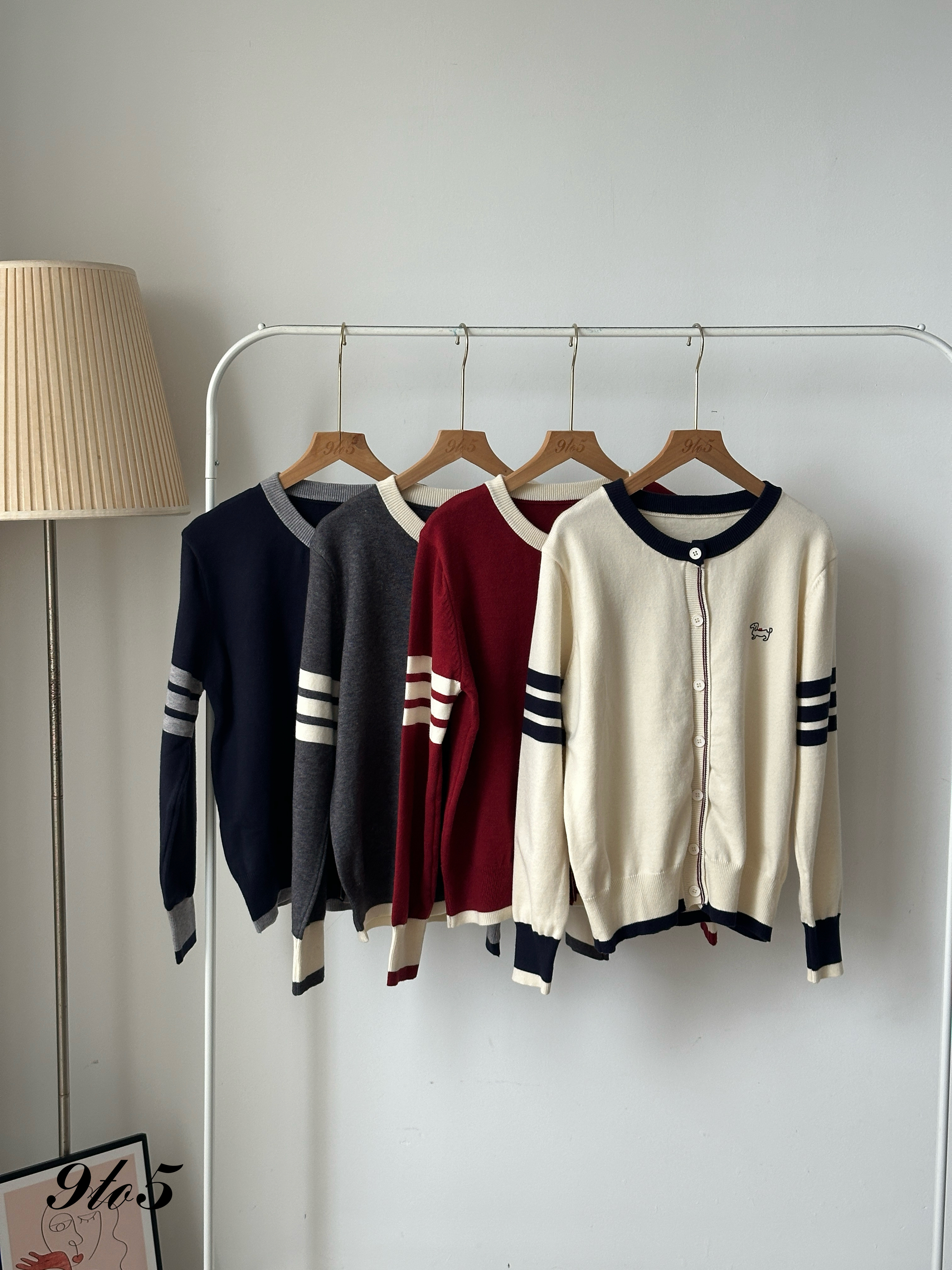 T4045 Doggy Logo Cardigan - 4 Colors